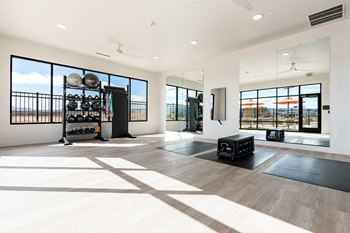 Yoga room in gym